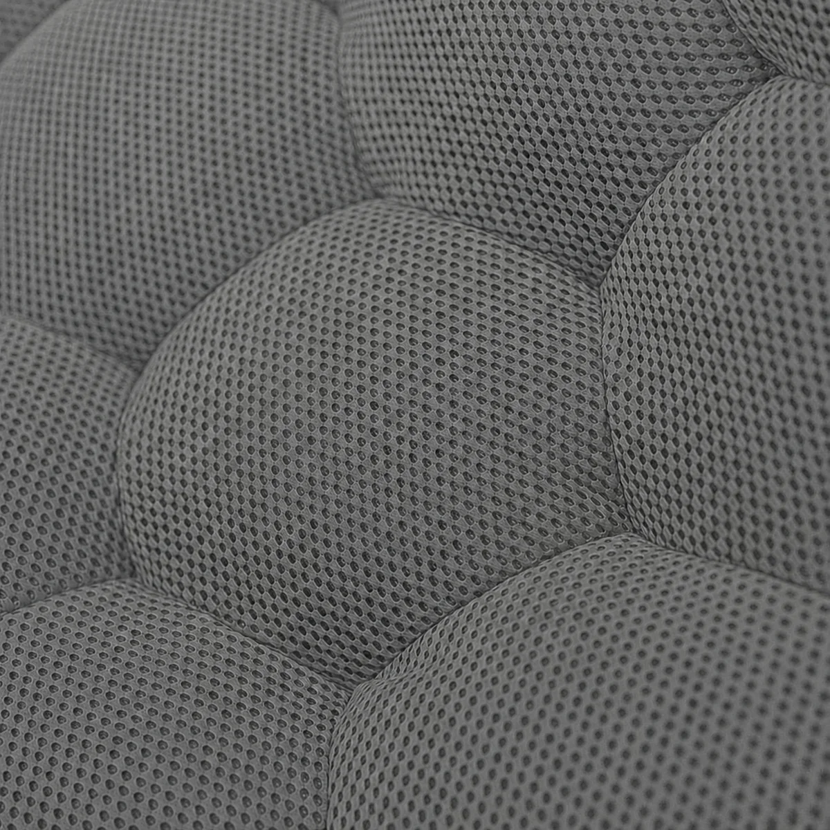 Détail du tissu gris à motif nid d'abeille d'une assise